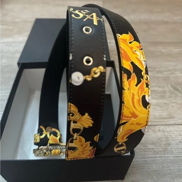 Versace Jeans Collection Black and Gold Belt
